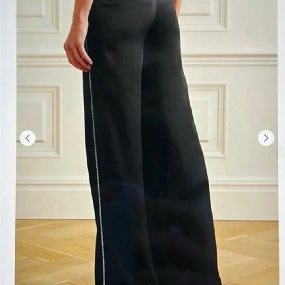 Veronica Beard black crystal embellished Millicent Pants, 6
